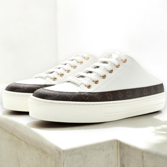 AUTHENTIC Louis Vuitton MONOGRAM Stellar Open Back Slide-On Sneaker w/Box SZ 37! - Picture 6 of 16